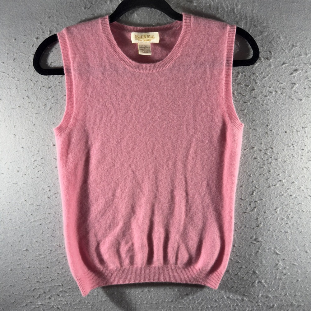 3352 | Peck & Peck 100% Pure Cashmere 2-Ply Sweater Vest Pink Womens M